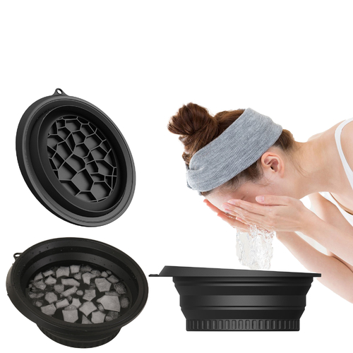 Dernières nouvelles de l'entreprise Révolutionnez vos soins de la peau avec le bol facial pliable en silicone pour glace : soulagement rapide des poches, resserrement des pores et thérapie par le froid