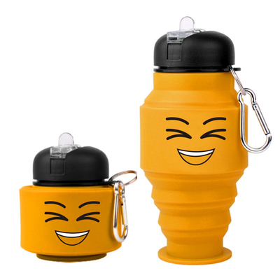 Voyage Portable Sport Bouteille d'eau pliable en silicone réutilisable imperméable pliable pour le gymnase