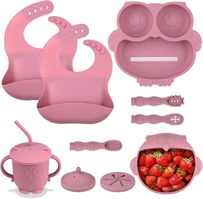 Un bon prix. Poids léger calorifuge de silicone de nourriture de bavoirs non-toxiques pratiques de receveur en ligne