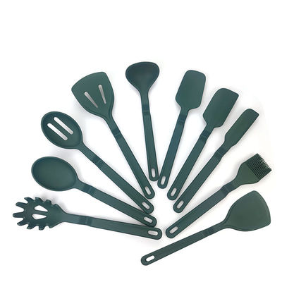 Un bon prix. 10 pièces d'ustensiles de cuisine en silicone Ensemble d'outils de cuisine Comprend une spatule, une cuillère, un tourne-disque, une pince à épiler, un lave-vaisselle en ligne