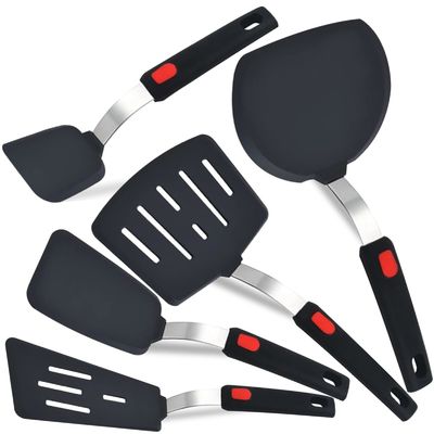 Un bon prix. 5-Pack Spatules en silicone sans BPA Turner Série pour les ustensiles de cuisine non adhésifs Utilisateurs de cuisine flexibles Série de spatules pour les œufs en ligne