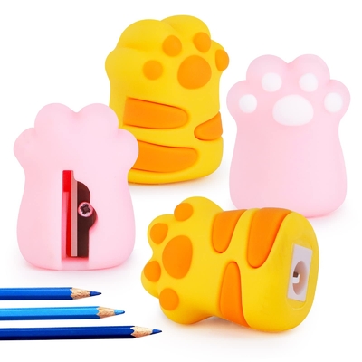 Un bon prix. Apertisseur de crayons à pattes de chat manuel cadeau mini stationnaire en silicone pour enfants Kawaii fournitures scolaires de bureau en ligne