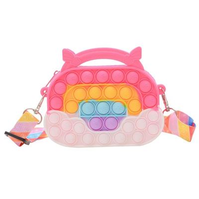 Un bon prix. Sac à main pour tout-petits Portefeuilles de pièces en silicone Sac à main mignon Sac à main croisé Cadeaux d'anniversaire pour petites filles Sac de maquillage en ligne