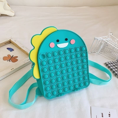 Un bon prix. Dinosau Sac à dos en silicone doux pour papeterie et maquillage Sac à dos en silicone pour école Sac à épaule crossbody en ligne