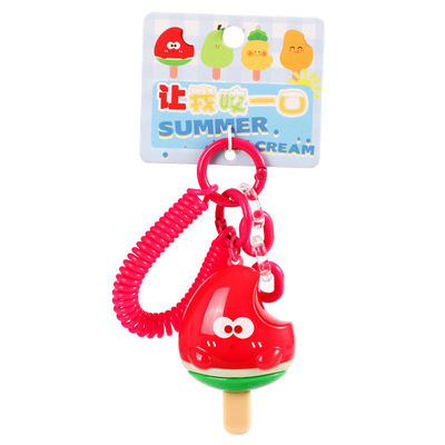 Un bon prix. Cartoon Keychain Set Soft Touch Fruit Pendant Key Ring Pour Les Enfants Fête Favori École et Bureau en ligne