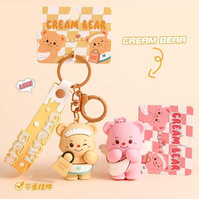 Un bon prix. Cartoon Animal Pendant Key Ring Chaîne de clés en silicone en différentes couleurs pour femmes et enfants en ligne