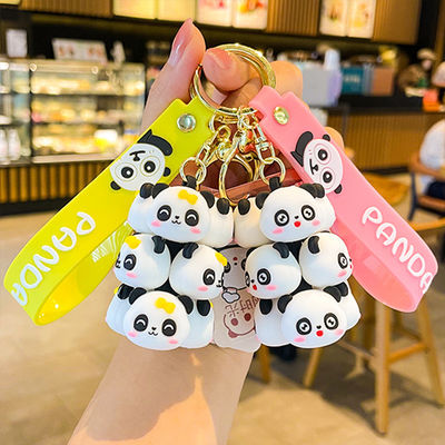 Un bon prix. 2 pcs Panda noir blanc et cerf rose porte-clés charmes pour femmes enfants Kawaii sac à dos accessoires en ligne