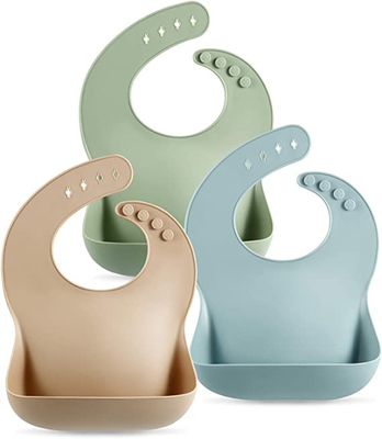 Un bon prix. Bavoir mou imperméable BPA réglable d'ensemble de vaisselle de silicone libre en ligne