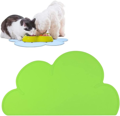 Matte de nourriture pour animaux de compagnie en silicone pour chiens et chats avec bord surélevé, étanche à l'eau, étanche aux glissades