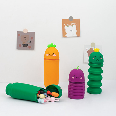Un bon prix. Cute porte-crayons en silicone filles garçons sac de rangement étudiants papeterie en ligne