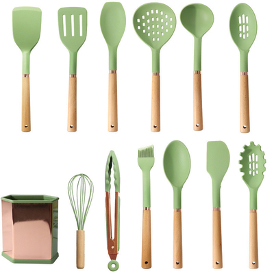 Un bon prix. 13 pièces d'ustensiles de cuisine en silicone Ensemble d'ustensiles de cuisine Gadgets de cuisine et outils de cuisine Turner Tongs, spatule, cuillère, brosse en ligne