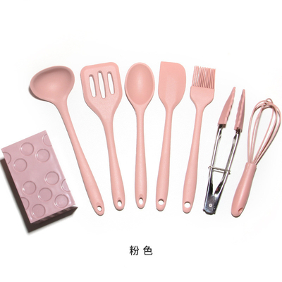 Un bon prix. 8pcs Mini Kid Silicone Utilisateurs de cuisine ensemble lave-vaisselle Spatula sécurisé avec Spatula cuillère Tong brosse Whisk Tong en ligne