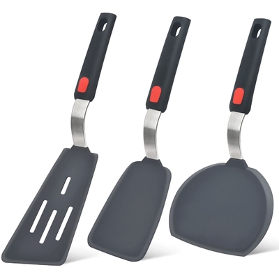 Spatula de silicone Turner Ensemble de 3 spatules de cuisson résistantes à la chaleur pour ustensiles de cuisine non adhésifs
