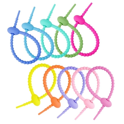 Un bon prix. Cable de silicone réutilisable Twist Tie Sac à cravate de pain Clip d'étanchéité Cravate de gestion de silicone Cord organisateur pour voiture Home Office en ligne