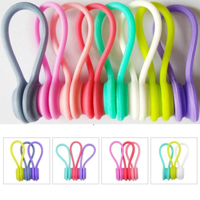 Un bon prix. Liens de câbles magnétiques en silicone organisateurs de câbles réutilisables écouteurs câbles USB gestionnaire de câbles gardien Liens de liens enveloppés courroies Marque-page en ligne