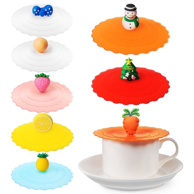 Un bon prix. Couvercle de tasse en silicone, couvercle de tasse en silicone anti-poussière coloré Couvercle de tasse en silicone mignon utilisable à plusieurs reprises Couvercles pour tasses tasse verre de bière intérieur en ligne