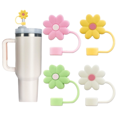 Un bon prix. Toppers de paille de fleurs en silicone couvertures et bouchons réutilisables pour les pailles de 9 à 10 mm Adapté à Stanley 30 et 40 oz Stambler Stanley Cap Cap en ligne