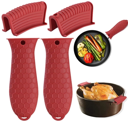 Porteur de poignée chaude en silicone résistant à la chaleur Poignées de fer forgé Poignées de poignée Couvertures pour casserole