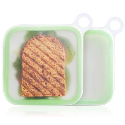 Micro-ondes et lave-vaisselle Container de sandwich en silicone sûr Pour les boîtes à lunch Sacs de stockage en silicone réutilisables Containers à lunch
