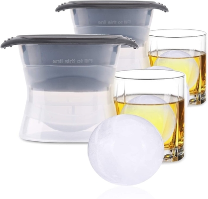 Presses de réfrigérateur en silicone sphère fabricant de billes de glace moule ronde grande pour le whisky scotch cocktail boissons billes de glace