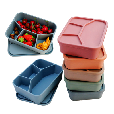 Un bon prix. Boîte de cuisine en silicone, boîte de déjeuner imperméable avec couvercle, conteneur de rangement pour enfants adultes. en ligne