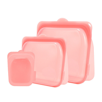 Un bon prix. Sacs de rangement recyclables en silicone de qualité alimentaire en silicone à l'épreuve des fuites, lave-vaisselle, coffre-fort, boîte à manger en silicone, contenant en ligne