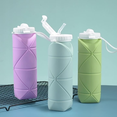 Bouteilles d'eau pliables en silicone, bouteille d'eau pour tout-petits, tasse de camping avec carabineur