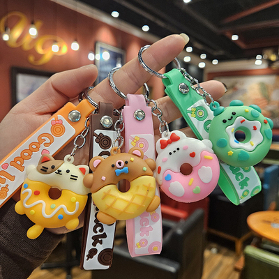 Cute Girls porte-clés en silicone avec dessin animé flexible et durable