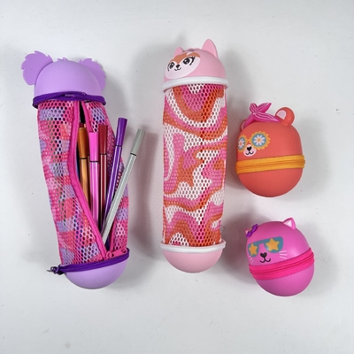 Un bon prix. Cartoon ronde crayon de silicone boîte de crayon boîte de crayon sac crayon pour les enfants sac de maquillage organisation de stockage cadeau d'anniversaire de l'école en ligne