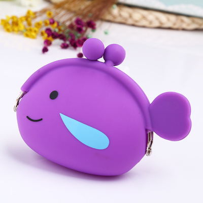 Un bon prix. Cartoon Animal Silicone Poisson Pièce Portemonnaie Portemonnaie Sac casque Pour Prix scolaire Cadeaux Portemonnaie Sac de Noël Cadeau d'anniversaire en ligne