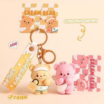 Un bon prix. Cartoon Animal Pendant Key Ring Chaîne de clés en silicone en différentes couleurs pour femmes et enfants en ligne