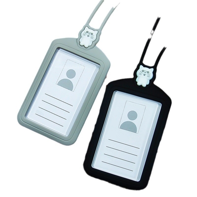 Porteur de carte en silicium professionnel avec la ceinture de col de lanyard sans BPA