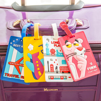 Un bon prix. Cartoon étiquette de bagage de voyage en silicone avec ceinture de sécurité en ligne