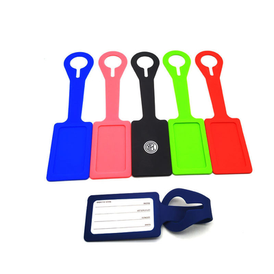 Un bon prix. Étiquette de bagage en silicone pour bureau / école / bagages personnels, étiquette de valise mignonne et pratique avec carte d'identité en ligne