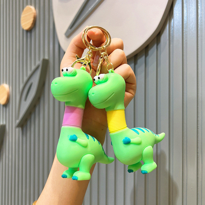 Un bon prix. Cadeau de l'année Animaux sans goût Silicone en acier inoxydable Collier de porte-clés avec dessin animé en ligne