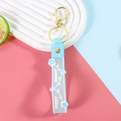 Porte-clés de voiture silicone cercle porte-clés bracelet avec porte-clés métallique Poignet porte-clés pour femmes et filles