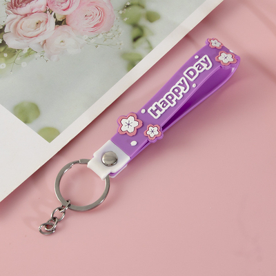 Cute dessin animé porte-clés charmes pour les filles et les garçons, BPA gratuit personnalisé porte-clés silicone bracelet
