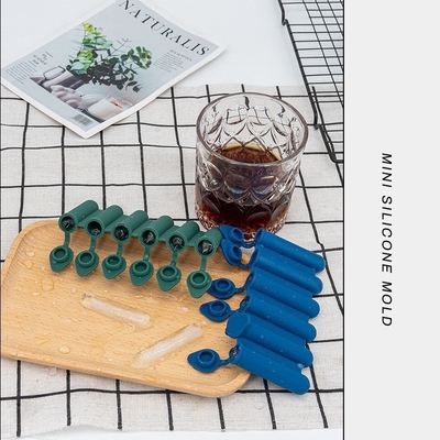 Dispositifs de cube de glace en silicone bleu à libération facile 6 moules à cavité pour refroidir le whisky Cocktail accessoires de cuisine empilables