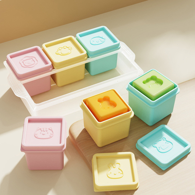 6 emballages de silicone contenant de la nourriture pour bébé 4 oz étanche pour les nourrissons enfants bébés, lave-vaisselle au micro-ondes