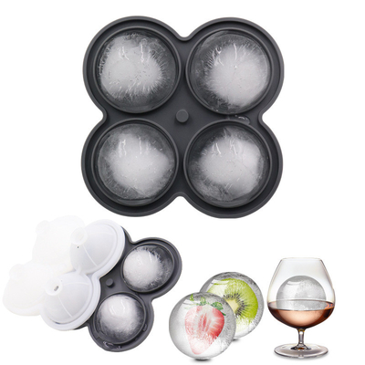 Plateau à glaçons, moules à glaçons de 2,5 pouces, 2 boules de glace en silicone rose et 2 boules de glace en diamant, forme de gros glaçons facile à libérer pour refroidir les cocktails, le whisky, le bourbon et le jus fait maison