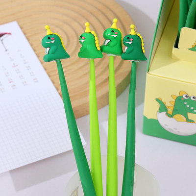 Cute Dinosaur Black Ink Pens,Cartoon Fun Kawaii Writing Gel Pens Pour Les Enfants fournitures scolaires de bureau,16 pièces