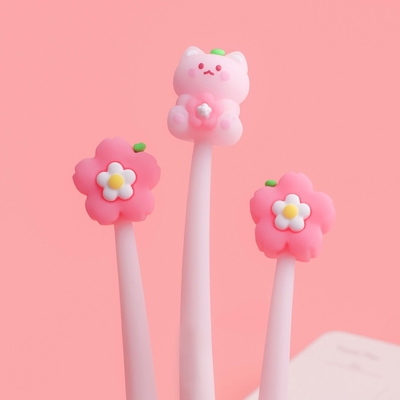 Des stylos moelleux pour les enfants, des stylos de dessins animés, des stylos d'encre en gel noir pour les enfants