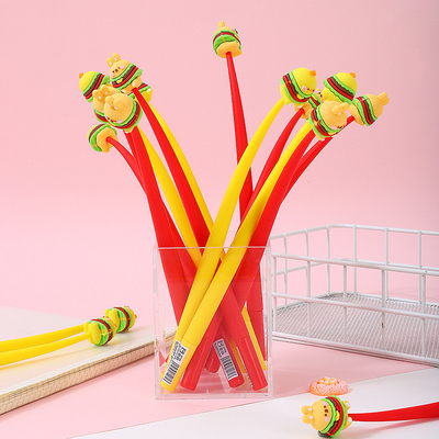 Cute Kawaii Pen Accessoires Pour Fille Animaux Fruit en forme de soulagement du stress fournitures Gel encreurs avec remplacement remplis pour les enfants Étudiants Bureau scolaire