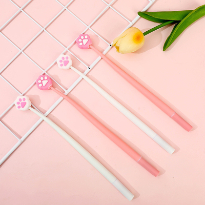 Un bon prix. 6 Pcs Cute Cartoon Gel Ink Pens, Shake Gel Pens Pour Les Enfants Et Les Filles, Kawaii Pins d'écriture Pour la Fête scolaire Office à la maison, Cadeaux d'étudiants ((0.5mm, Cat Paw Design, Blacak), Jaune et Rose en ligne
