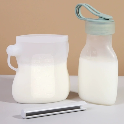 Un bon prix. Sacs de conservation de lait maternel en silicone de qualité alimentaire supérieure – Réutilisables, étanches, résistants à la chaleur de -40°C à 230°C, adaptés au micro-ondes et au congélateur, sans BPA, faciles à nettoyer, parfaits pour les mamans modernes en ligne
