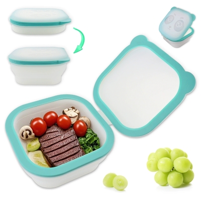 Un bon prix. Boîte à manger en silicone réutilisable et pliable avec joint hermétique étanche à la fuite ️ exempt de BPA, de qualité alimentaire, micro-ondes et congélateurÉcole en ligne