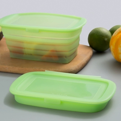 Un bon prix. Boîte à lunch carrée en silicone pur – 100 % de qualité alimentaire, sans BPA, étanche, conteneur réutilisable allant au micro-ondes et au congélateur pour la préparation des repas, le déjeuner au bureau, les collations des enfants, le camping et le stockage des aliments respectueux de l'environnement en ligne