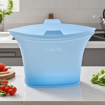 Sacs de stockage de nourriture en silicone écologiques et durables avec joints hermétiques, résistance à la chaleur et nettoyage facile      Idéal pour stocker des collations, des restes, la marinade, l'utilisation de voyage,Et vous aider à économiser