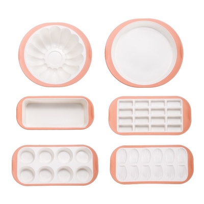 Un bon prix. Ensemble de pâtisserie en silicone - 6 PCS Ensemble de pâtisseries antiadhésives empilables avec poignées et cadre renforcé en métal: pâtisserie ronde, pâtisserie carrée, pâtisserie à pain et moules de muffins en ligne