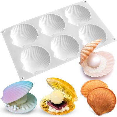 Moule à pâtisserie en silicone en forme de coquillage, bac à glaçons, moule en silicone en forme de coquillage pour chocolat, savon, bougie, décoration de gâteau d'anniversaire en fondant et gelée